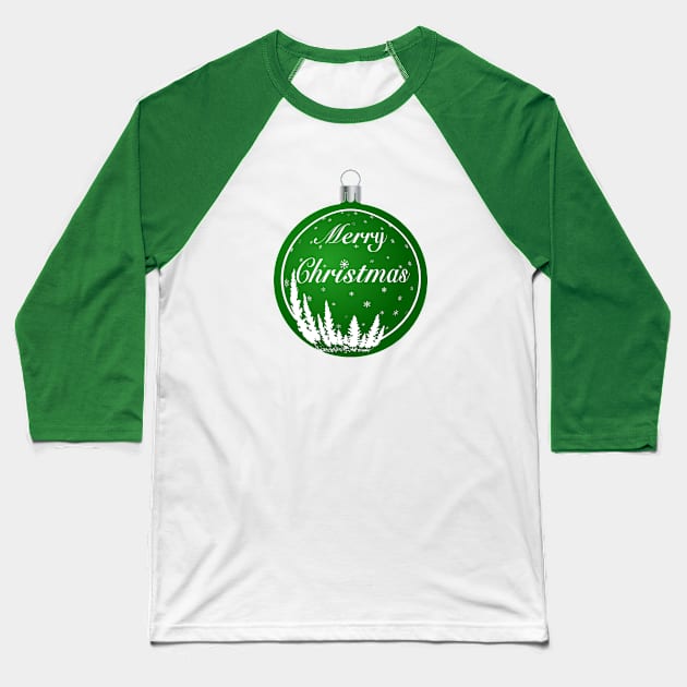 Green Christmas Ornaments matching Baseball T-Shirt by Sunshineisinmysoul